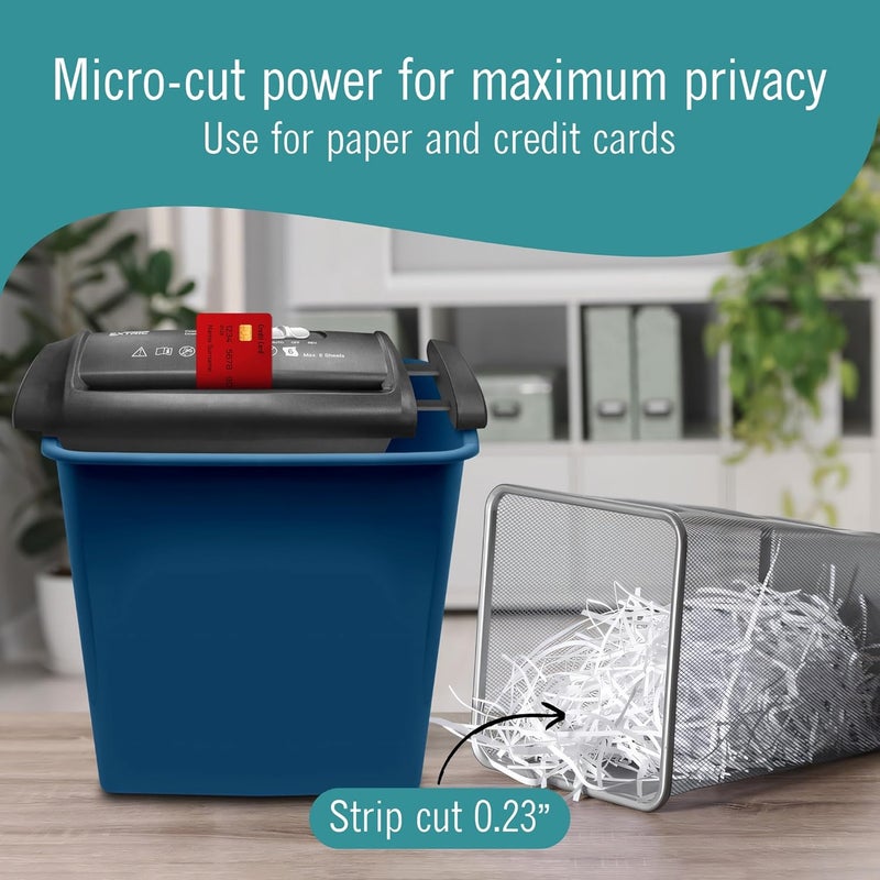 EXTRIC Paper Shredder for Home, Portable Paper Shredders Heavy Duty with Extendable Arm – 7 Sheet Strip-Cut, Credit Card Slot, Mini Document Shredder Without Basket for Home, Office, Overheat, Jam protection - Image 5